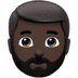 🧔🏿 person: dark skin tone, beard display on Apple